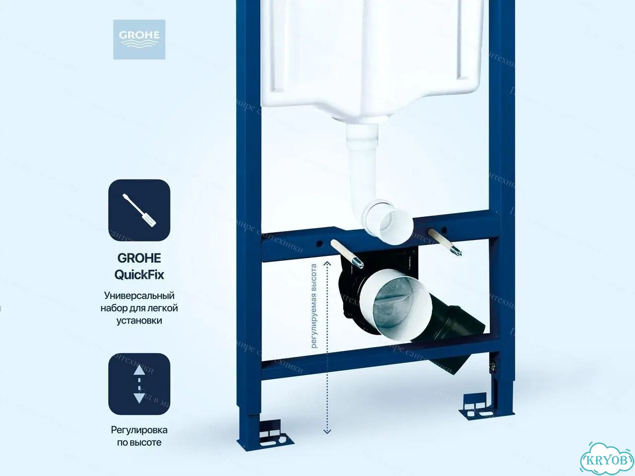 Инсталляция Grohe оружейная сталь и унитаз фото 6
