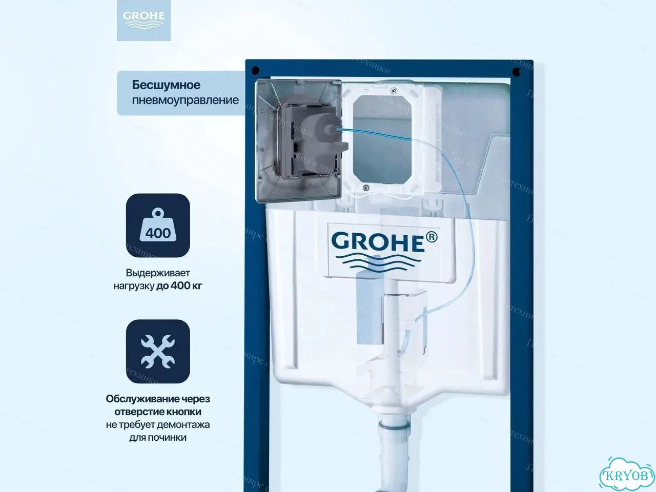 Инсталляция Grohe оружейная сталь и унитаз фото 8