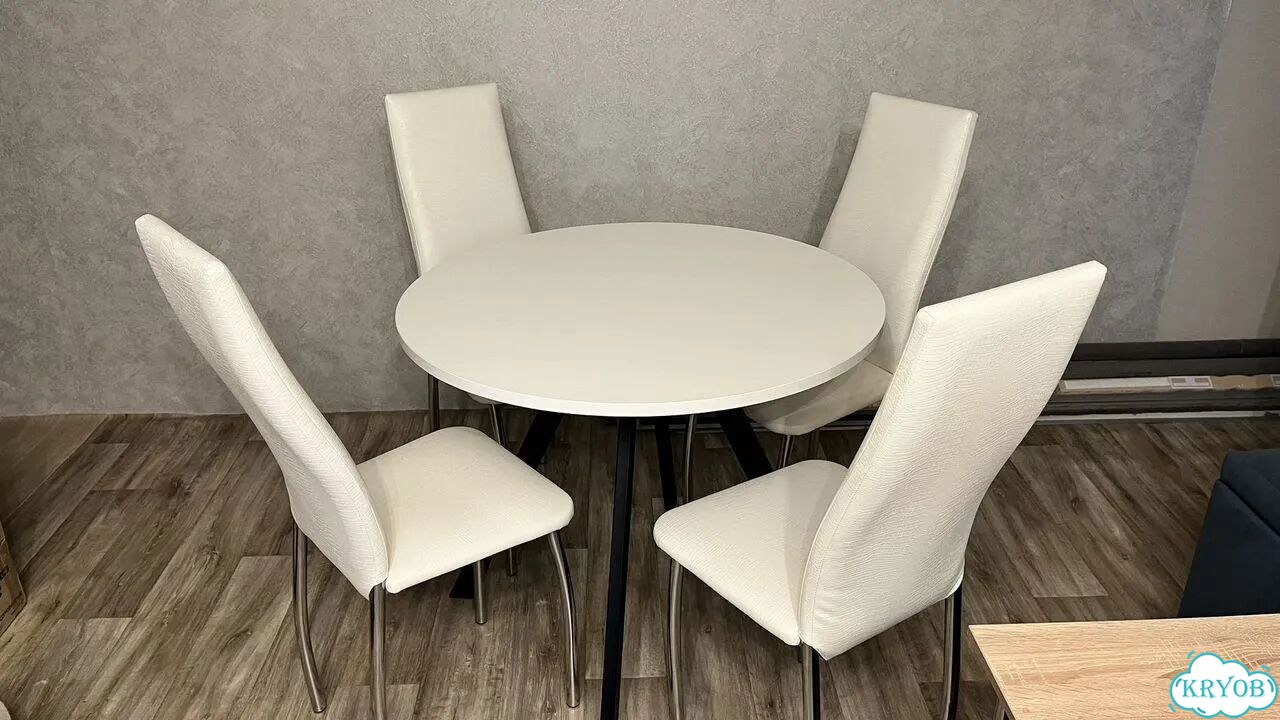Стол кухонный круглый со стульями бу фото 2