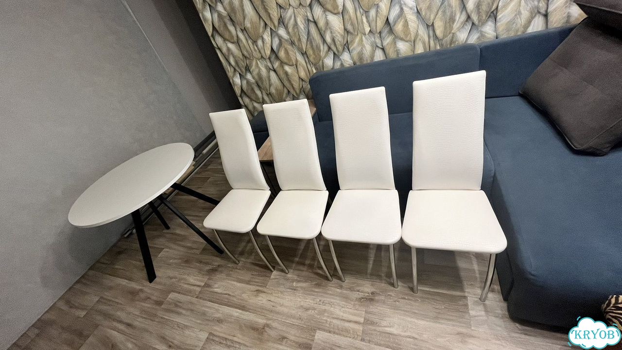 Стол кухонный круглый со стульями бу фото 3