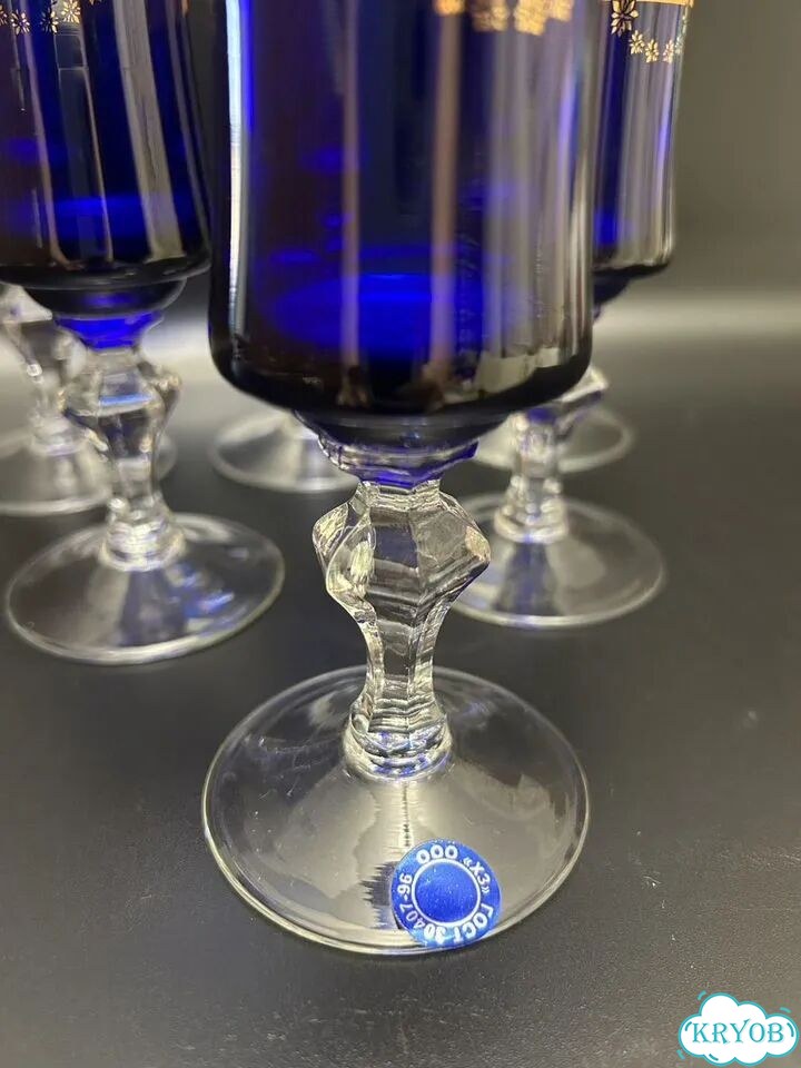 Фужеры кубки Кобальт гхз 20 см набор фото 4