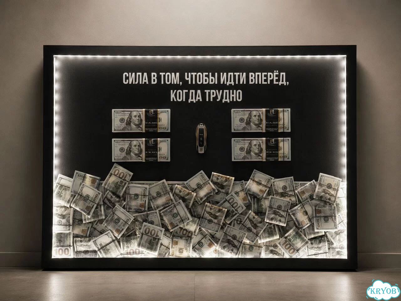 Имиджевые картины на заказ с деньгами и ключами фото 1