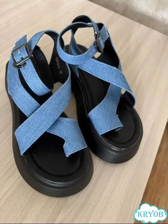 Новые джинсовые сандалии фото 1