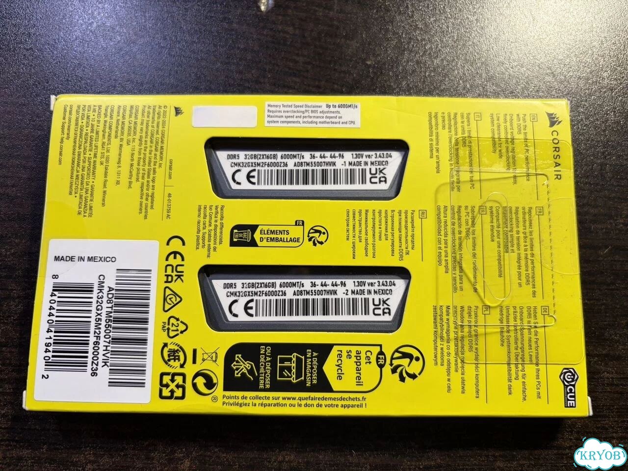 32GB (2) DDR 5 6000 CL36 Corsair Vengeance AMD фото 3