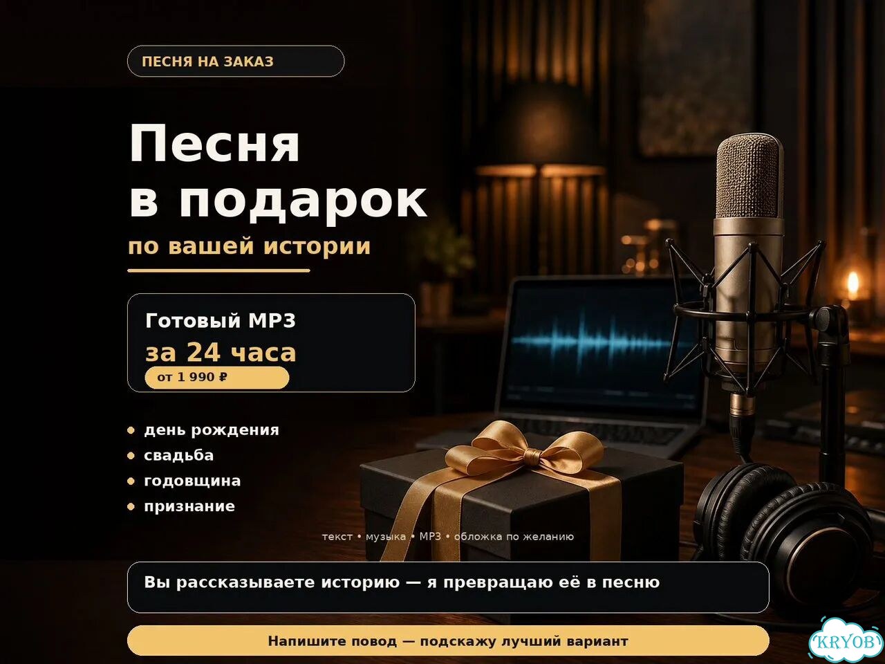 Песня на заказ в подарок за 24 часа фото 1