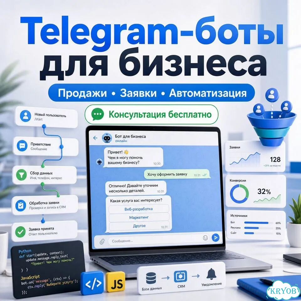 Разработка Telegram-ботов для бизнеса и продаж фото 1