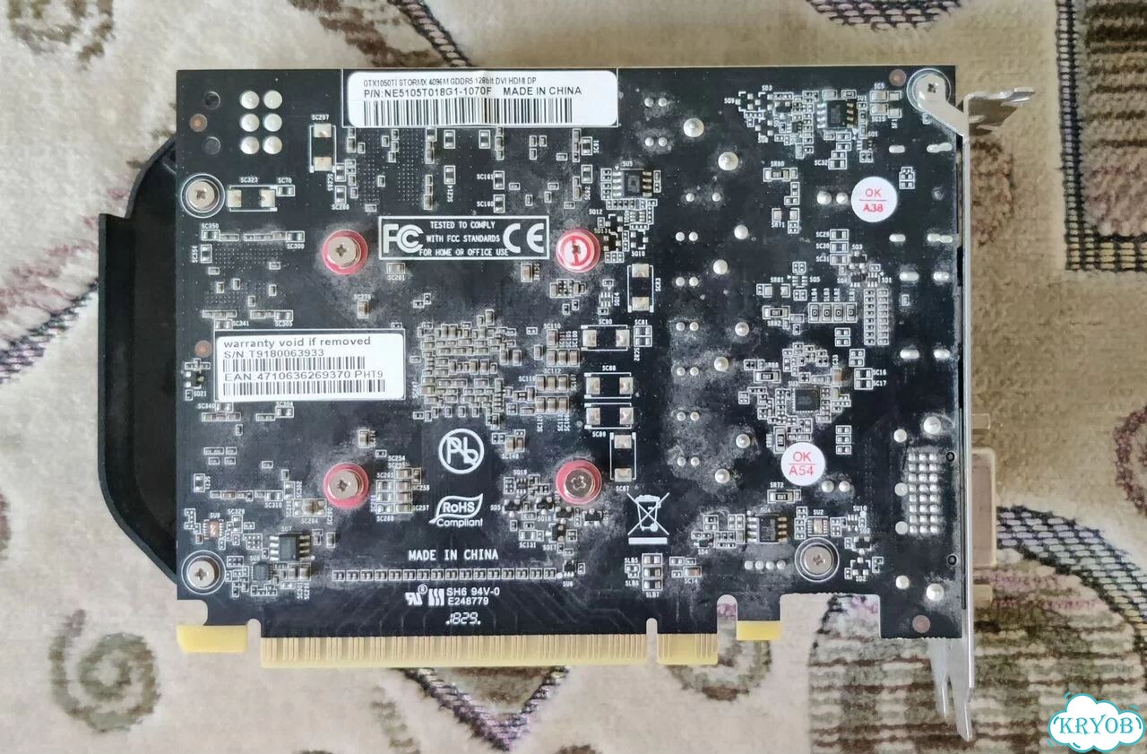 Видеокарта gtx 1050 ti stormx 4gb фото 2