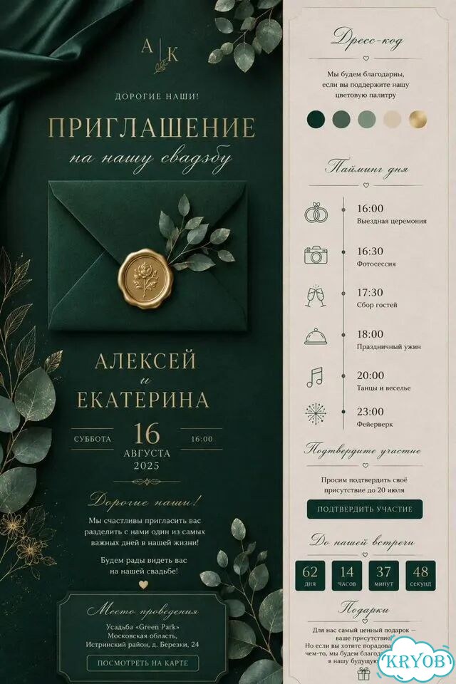 Сайт пригласительное на свадьбу Красноярск фото 1