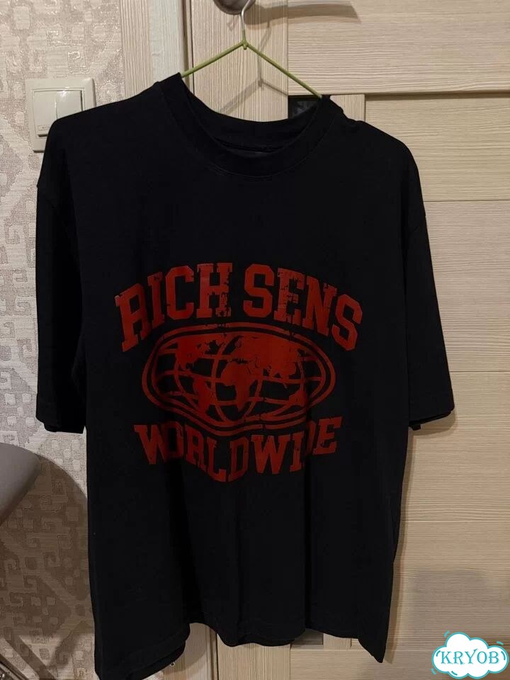 Футболка rich sens tee black with red (оригинал) фото 1