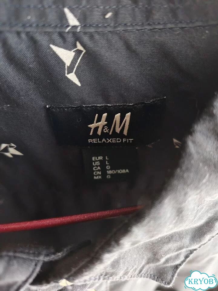 Рубашка мужская H&M летняя L фото 3