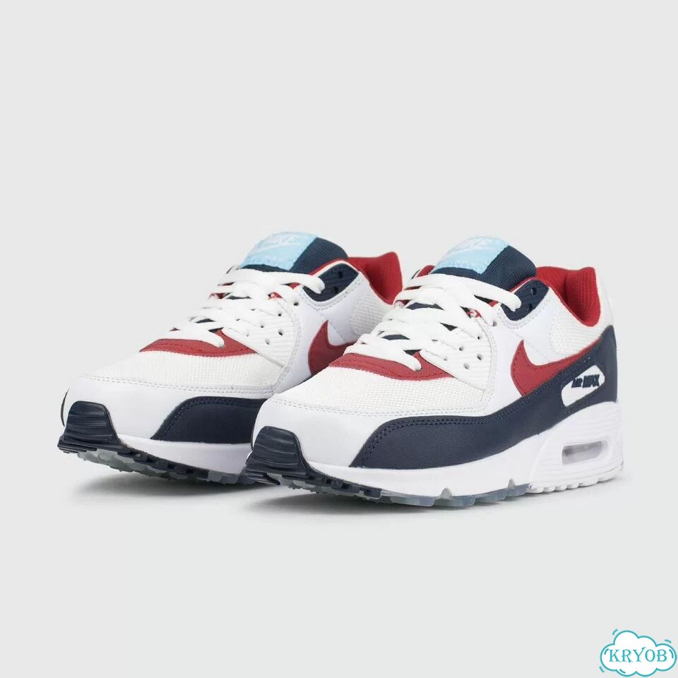 Кроссовки Nike Air Max 90 White / Blue / Red фото 2