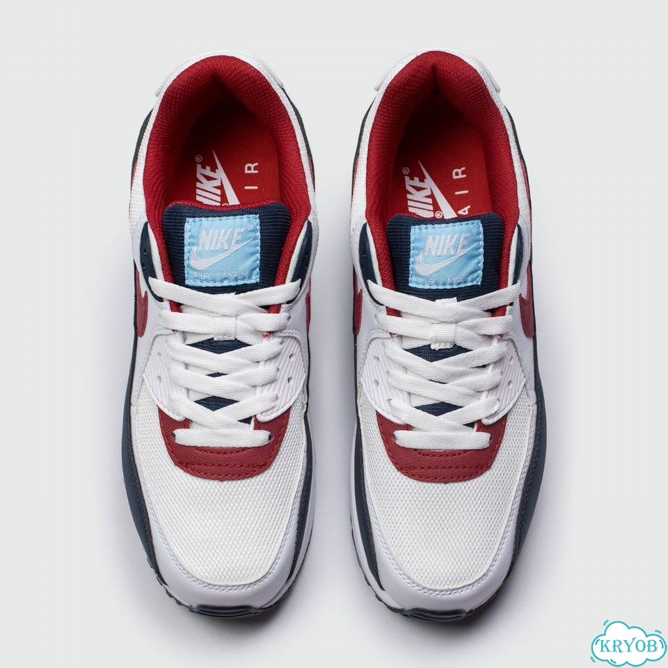 Кроссовки Nike Air Max 90 White / Blue / Red фото 6