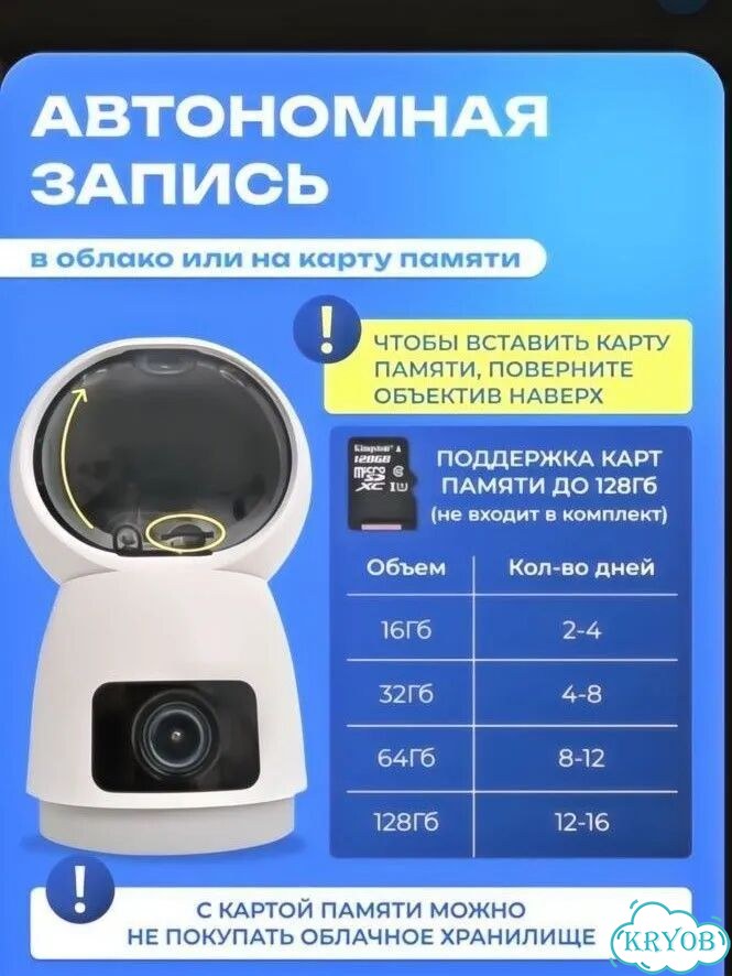Камера видеонаблюдения WiFi видеоняня фото 2