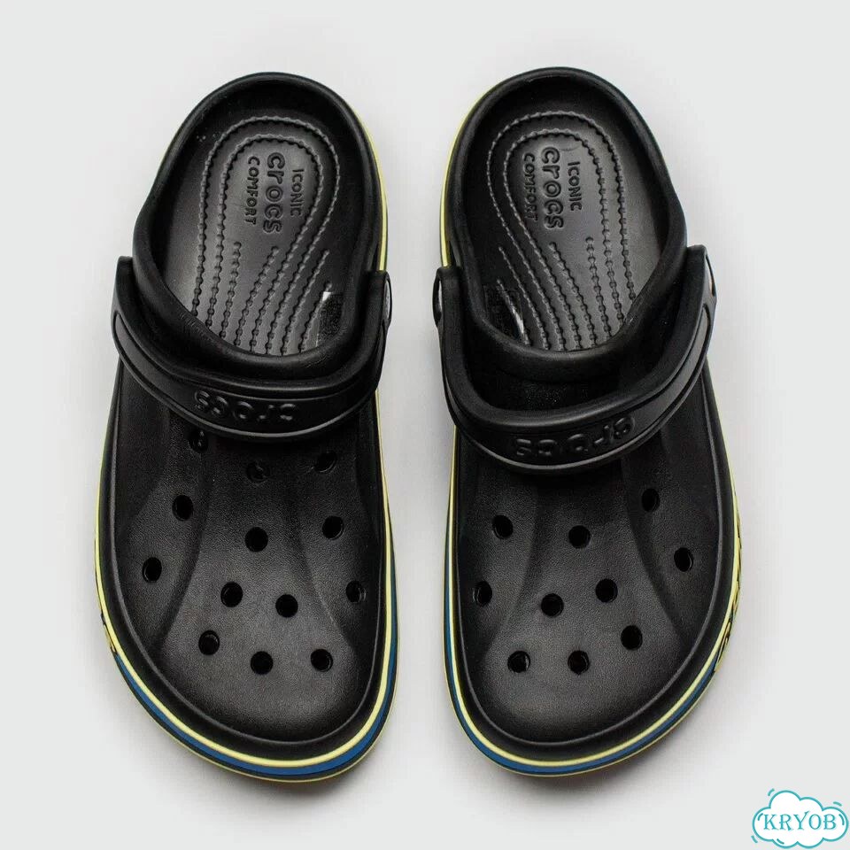 Сабо crocs Bayaband Cloc Black Blue Lines фото 6