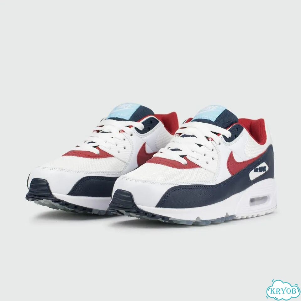 Кроссовки Nike Air Max 90 White / Blue / Red фото 2