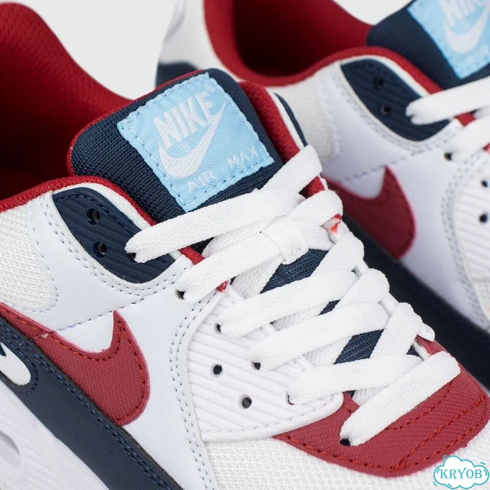 Кроссовки Nike Air Max 90 White / Blue / Red фото 5