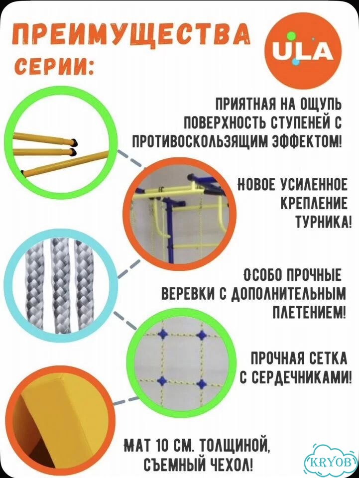Шведская стенка Пионер С4С (с матом 1х1.5 м ) фото 4