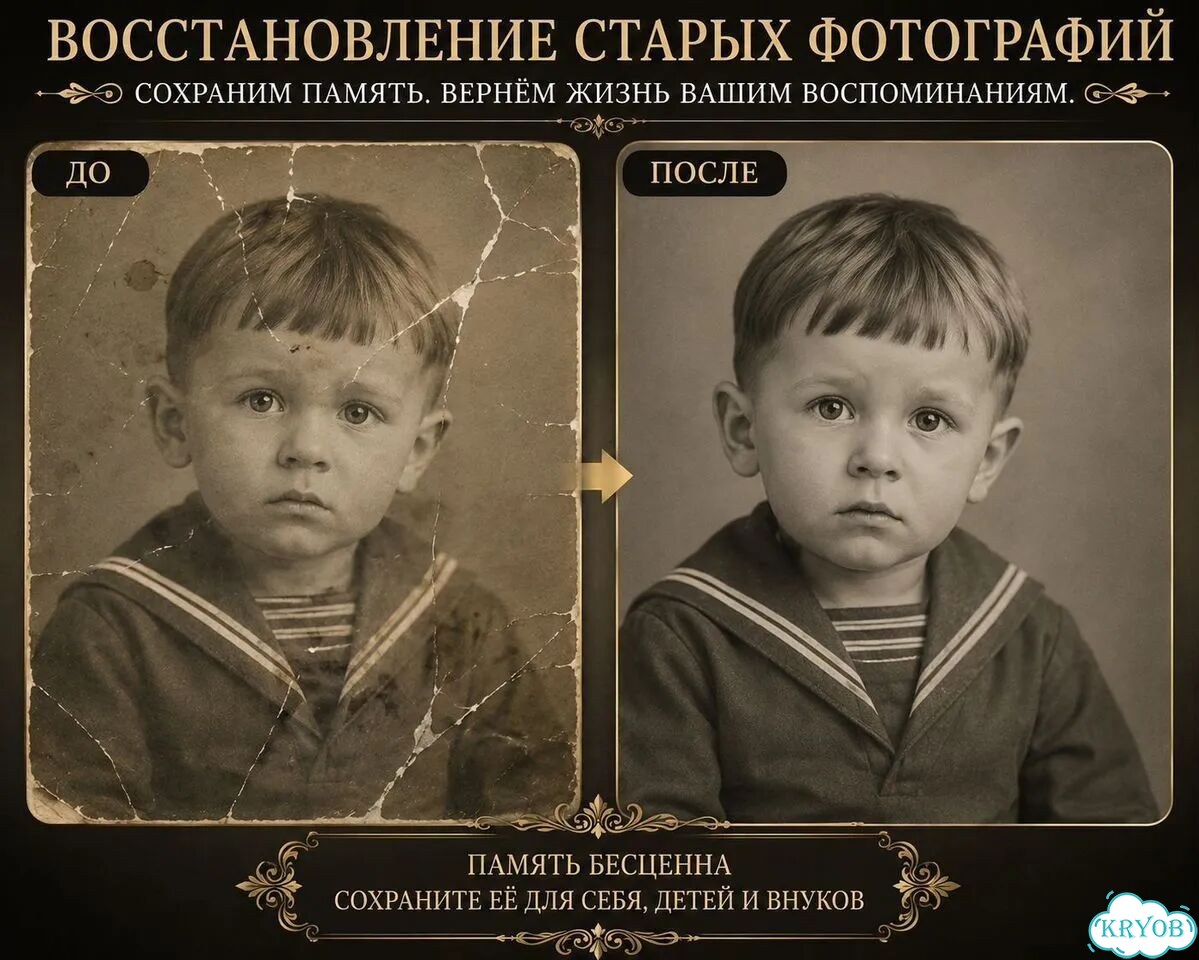 Верну к жизни даже безнадежную старую фотографию фото 3