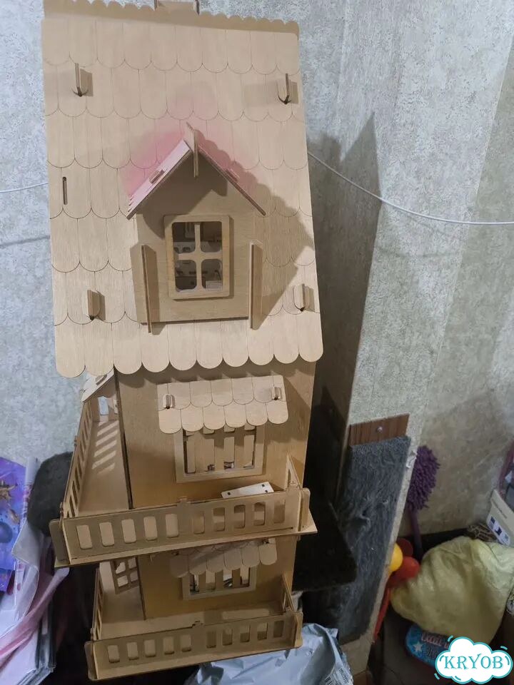 Кукольный домик с мебелью деревянный фото 4