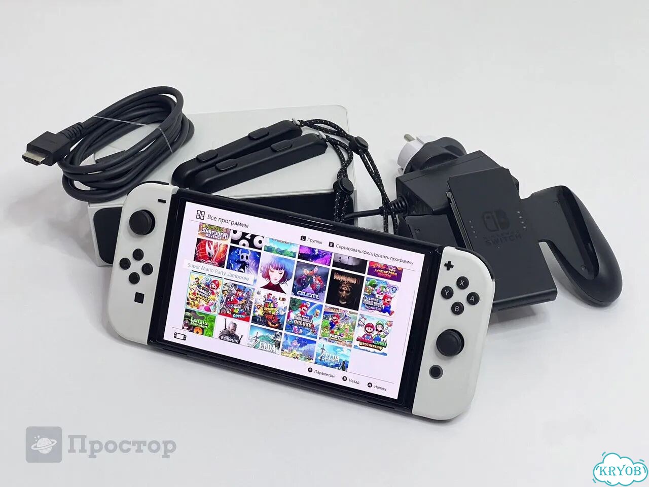 Nintendo Switch oled, Чипован, 256 гб, Белый фото 1
