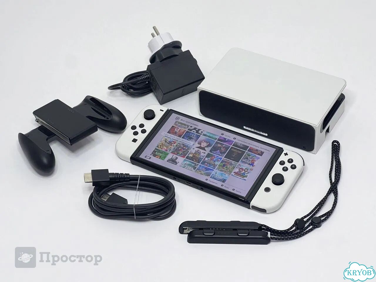 Nintendo Switch oled, Чипован, 256 гб, Белый фото 2