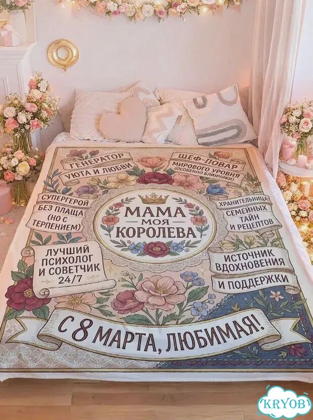 Плед флисовый на подарок с Вашим дизайном на заказ фото 5