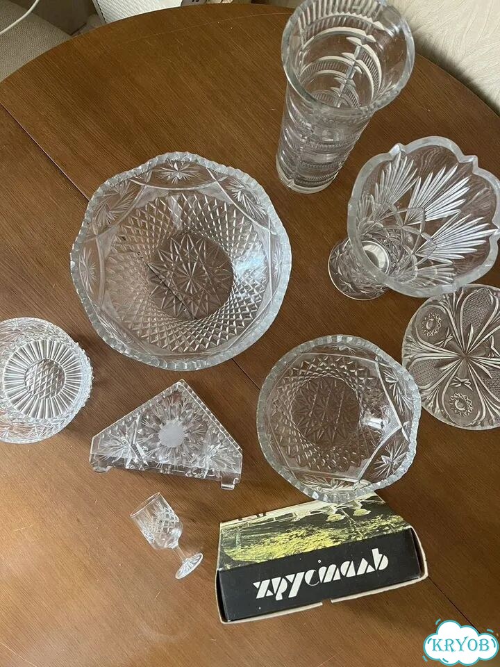 Хрусталь СССР ваза салатник рюмки фото 1