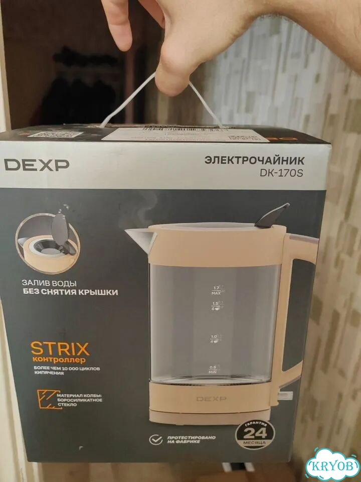 Электрочайник dexp DK-170S бежевый фото 1