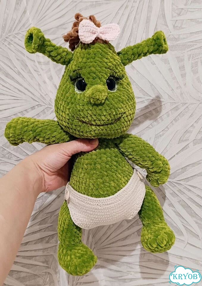 Малыш огрик, Фелиция из Шрека, вязаная игрушка фото 1
