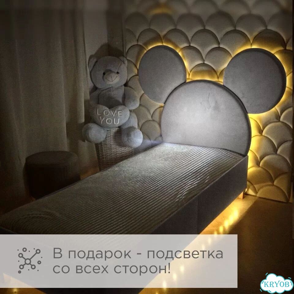 Детская кровать с ушами и мягкой спинкой фото 7