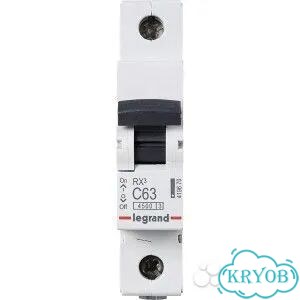 Автомат Legrand RX3 1P C63A 4.5кА фото 3