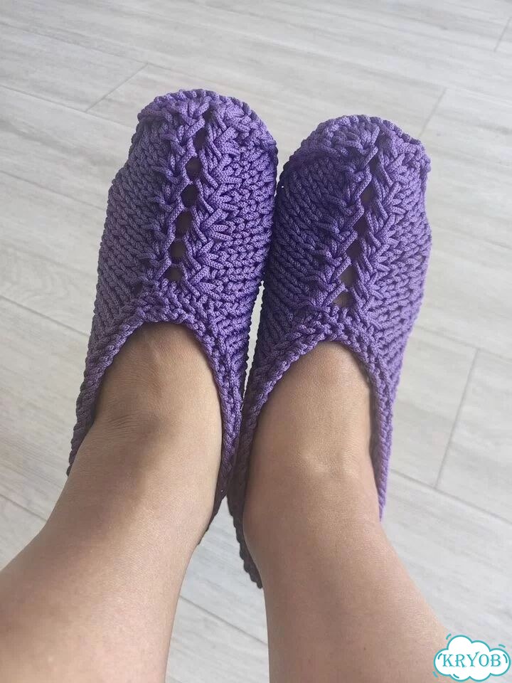 Домашние тапочки, следки, вязаные, прочные фото 2