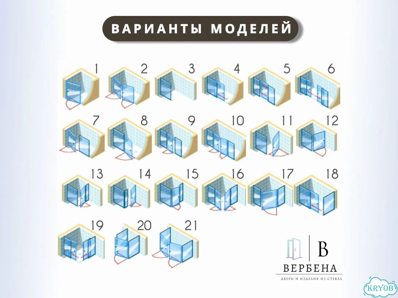 Душевая перегородка на заказ из закаленного стекла фото 6