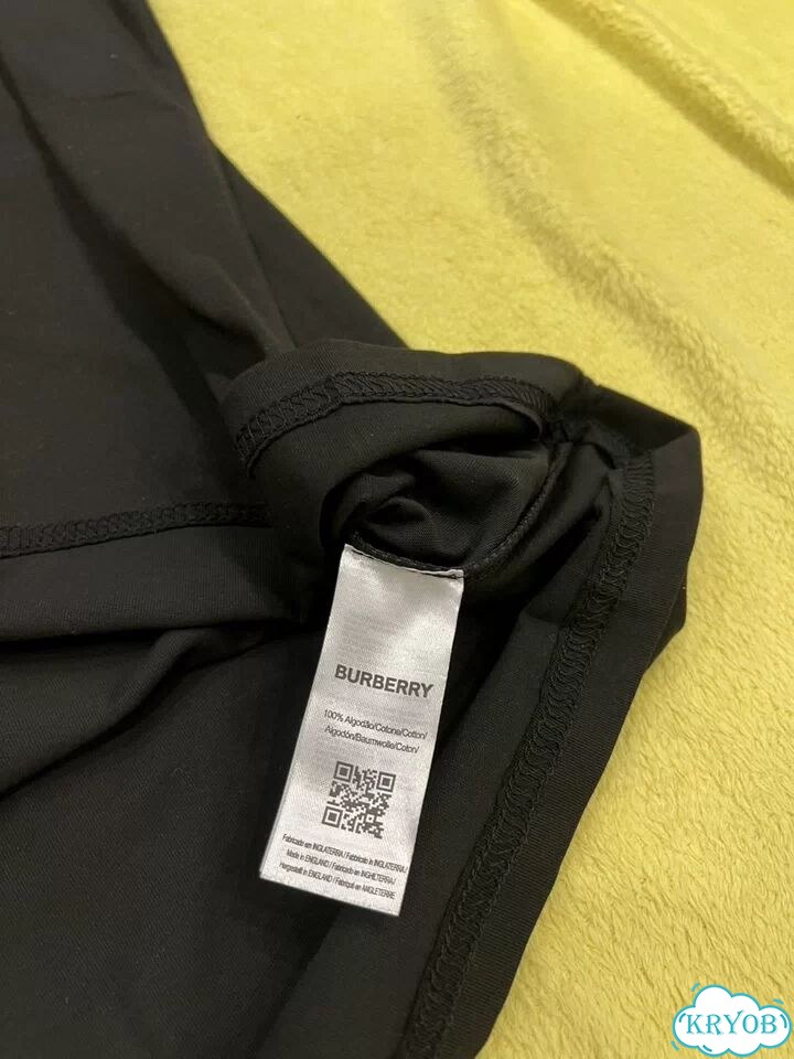 Футболка Burberry с воротником черная фото 8