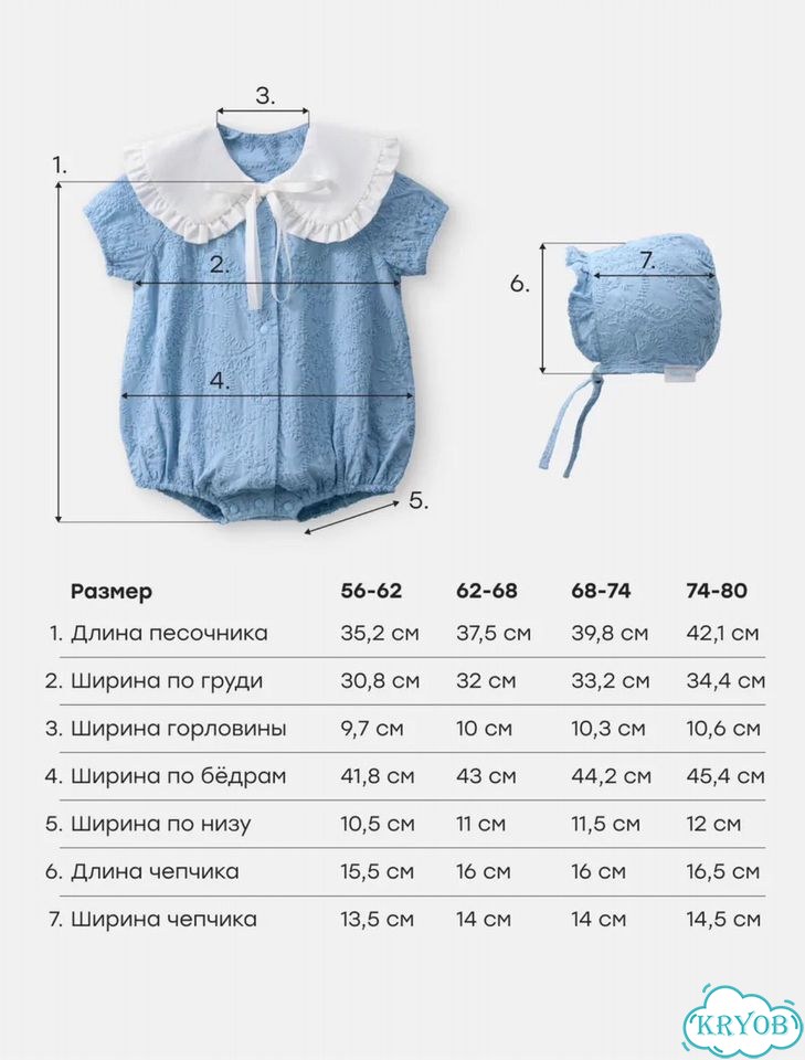 Песочник с чепчиком happy baby фото 3