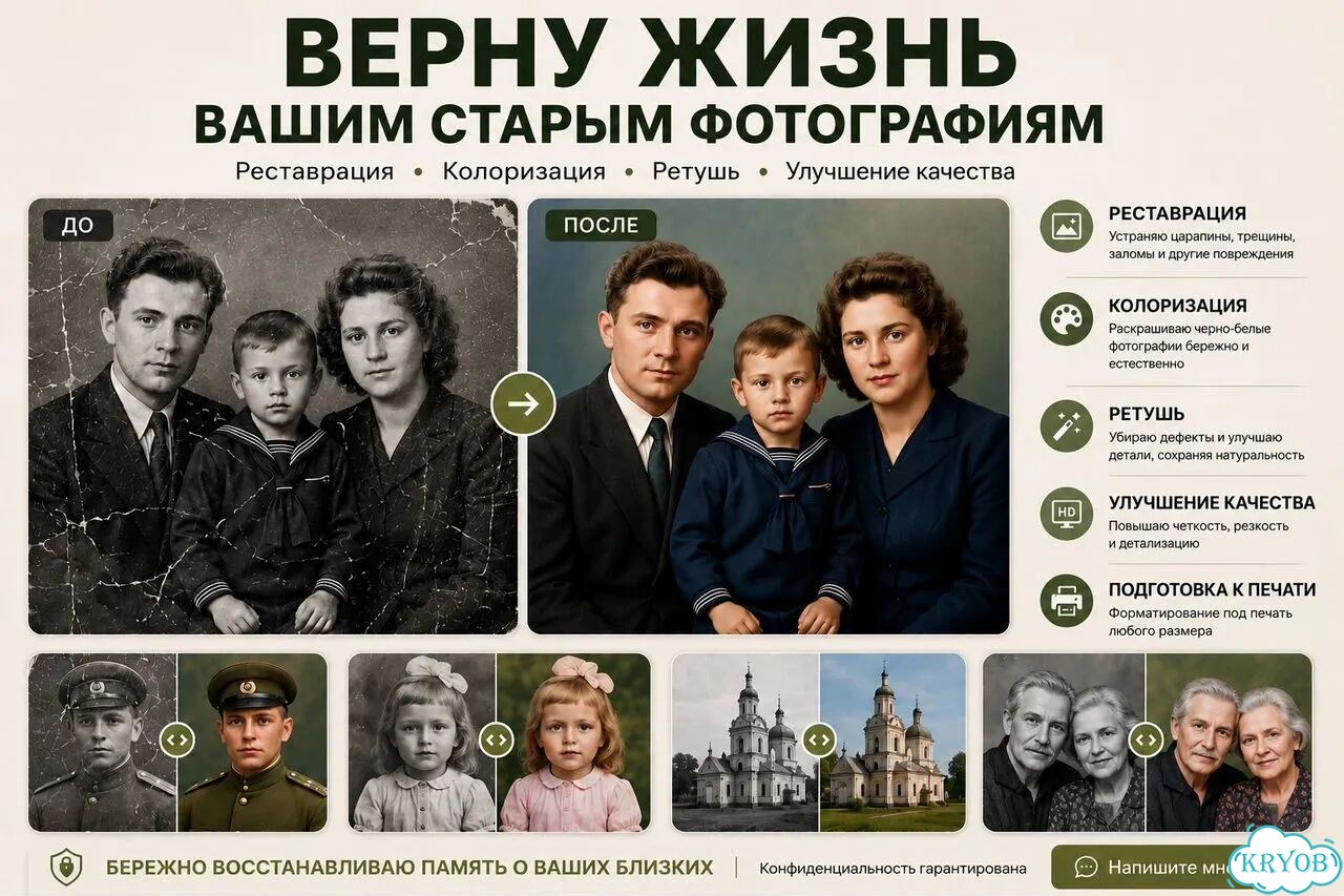 Реставрация старых фотографий фото 1