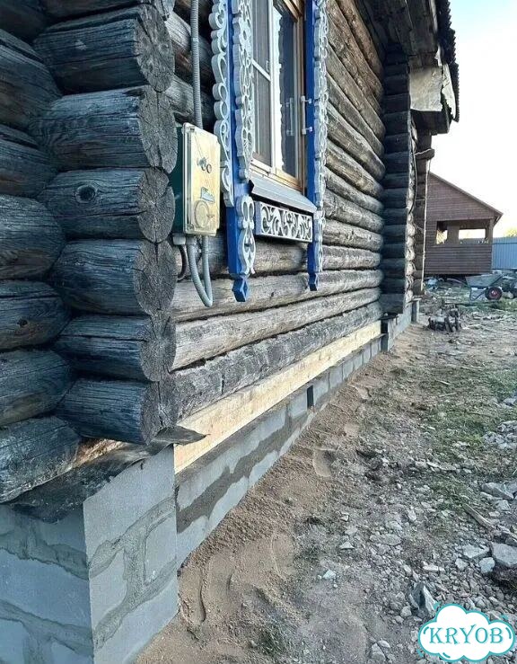 Замена венцов подъем дома ремонт фундамента фото 9