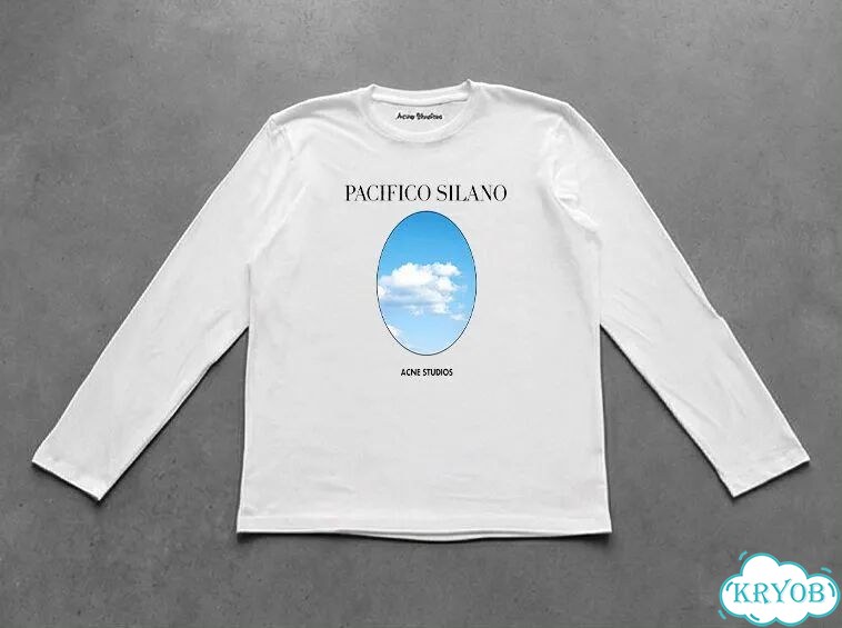 Лонгслив белый Acne Studios Pacifico Silano streetwear vintage unisex DAC0115 фото 1