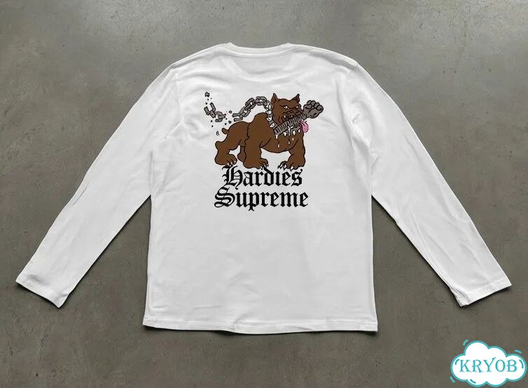 Лонгслив белый Supreme X Hardies Association SS23 Week 13 Dog streetwear vintage unisex DAC0241 фото 1
