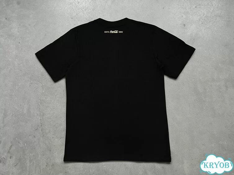 Футболка черная Coca-Cola basic letters foam print streetwear vintage unisex DAC0224 фото 2