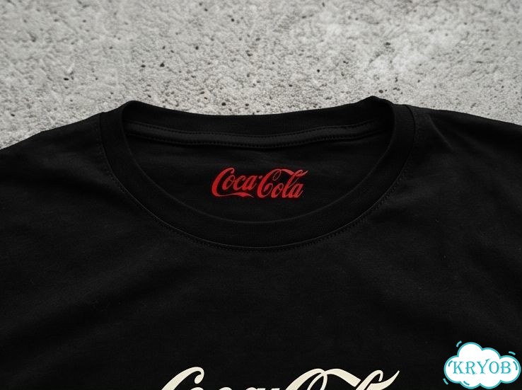 Футболка черная Coca-Cola basic letters foam print streetwear vintage unisex DAC0224 фото 3