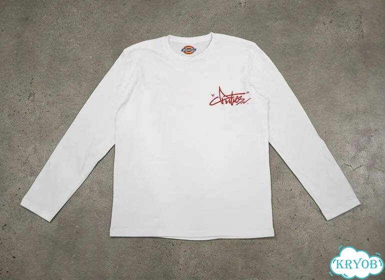 Лонгслив белый Dickies 10,000 needle embroidery craft streetwear vintage unisex DAC0223 фото 2