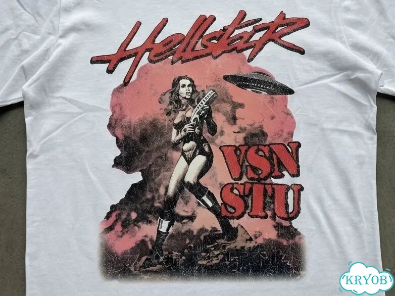 Футболка белая Hellstar VSN STU streetwear vintage unisex DAD0046 фото 3