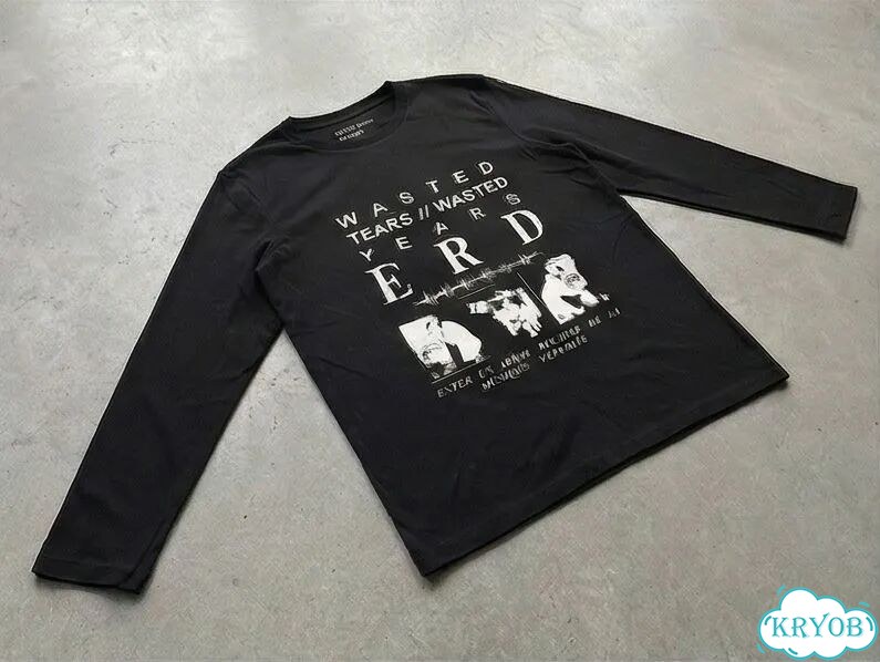 Лонгслив черный Enfants riches deprimes erd Wasted tears darkwear gothic unisex DAC0081 фото 2