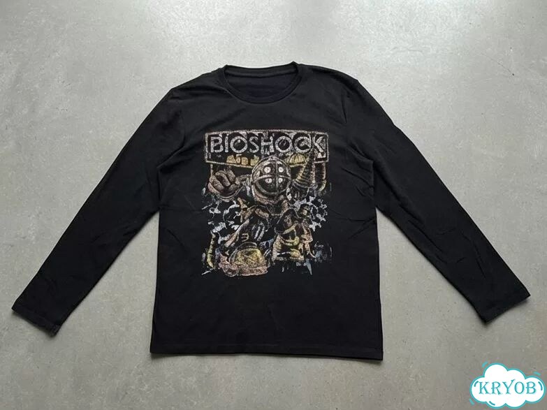 Лонгслив черный Bioshok streetwear vintage unisex DAD0047 фото 1