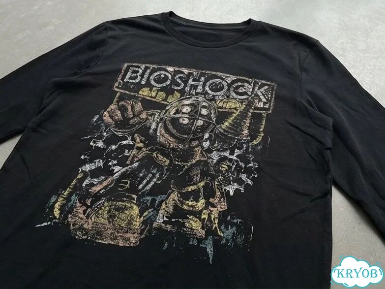 Лонгслив черный Bioshok streetwear vintage unisex DAD0047 фото 3