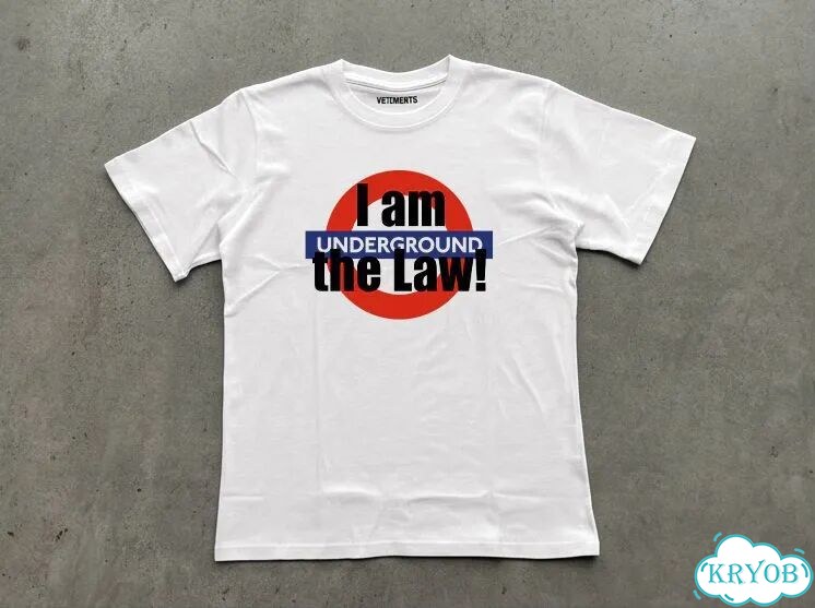 Футболка белая Vetements I am Undeground The Law t-Shirt Rare Japan darkwear gothic unisex DAC0242 фото 1