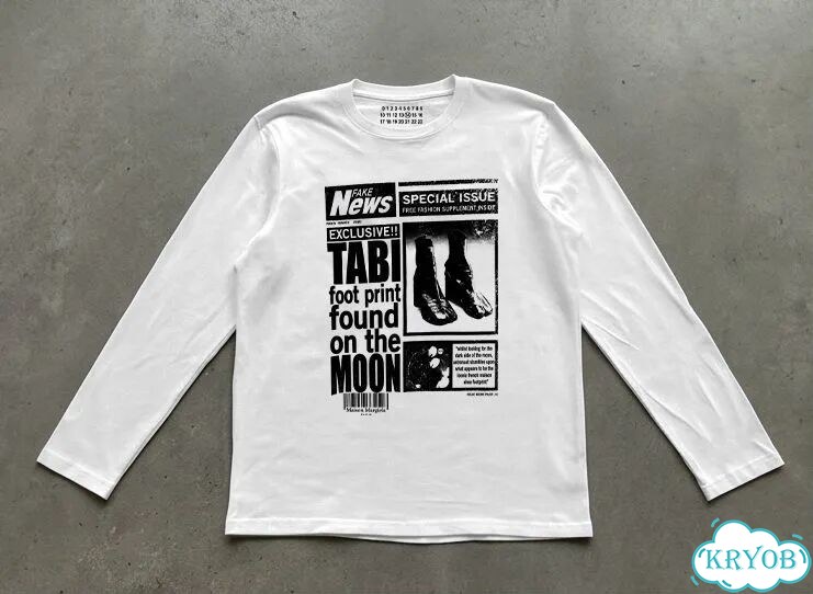 Лонгслив белый Maison Margiela (Fake News) luxury archive unisex DAC0169 фото 1