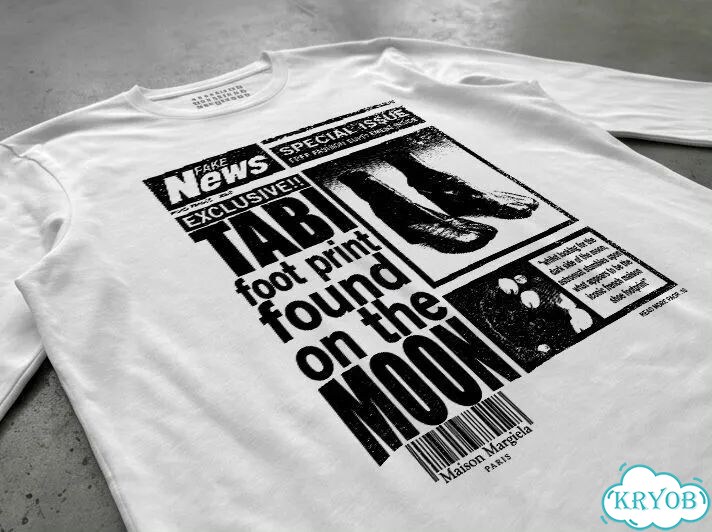 Лонгслив белый Maison Margiela (Fake News) luxury archive unisex DAC0169 фото 2