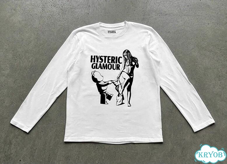 Лонгслив белый Hysteric Glamour and Bearbrick archive type unisex DAC0132 фото 1